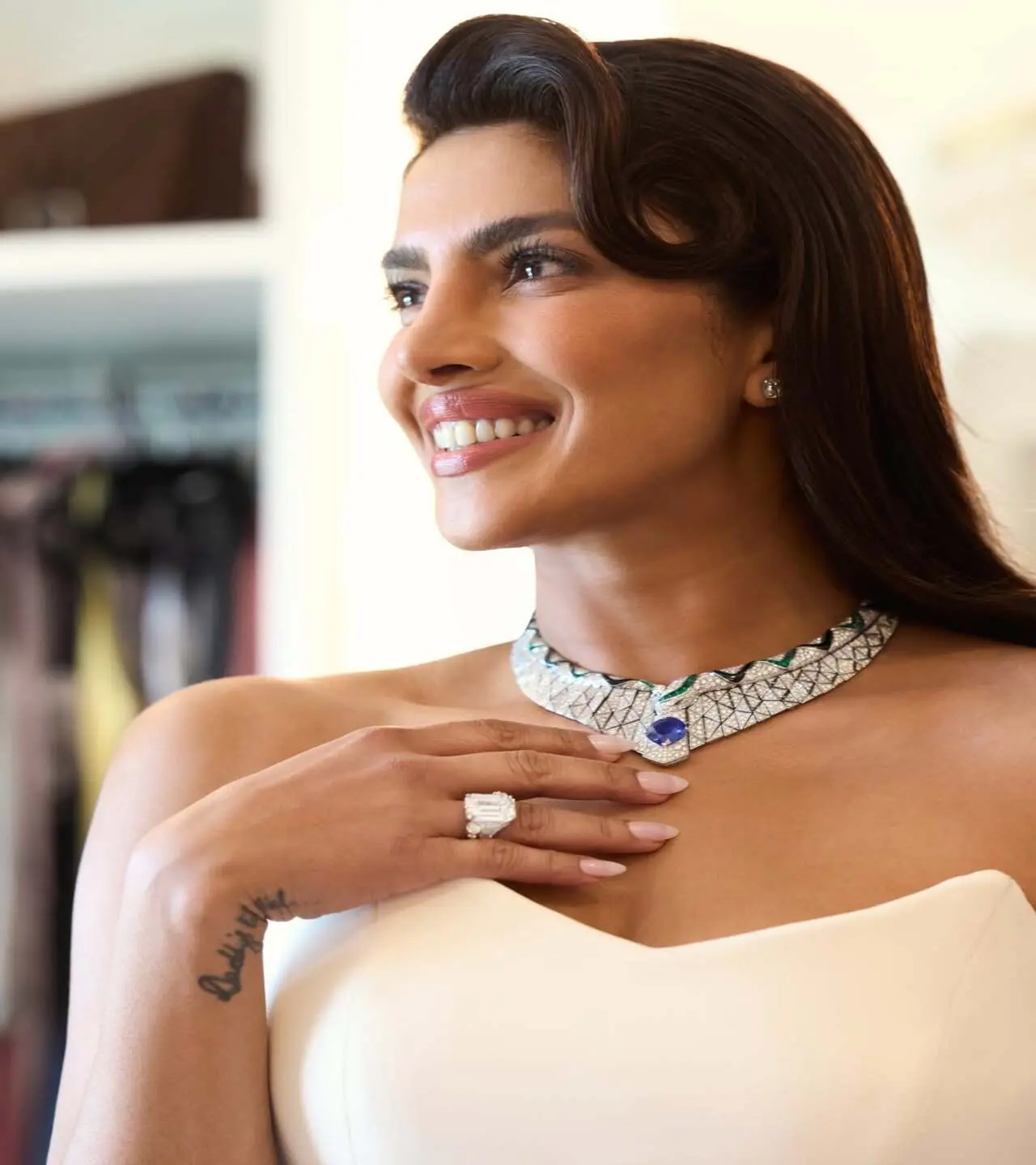Priyanka and Javier Bardem presented the award for Best Feature Film to Sentimental Value. On stage, Bardem expressed support for Palestine, stating 